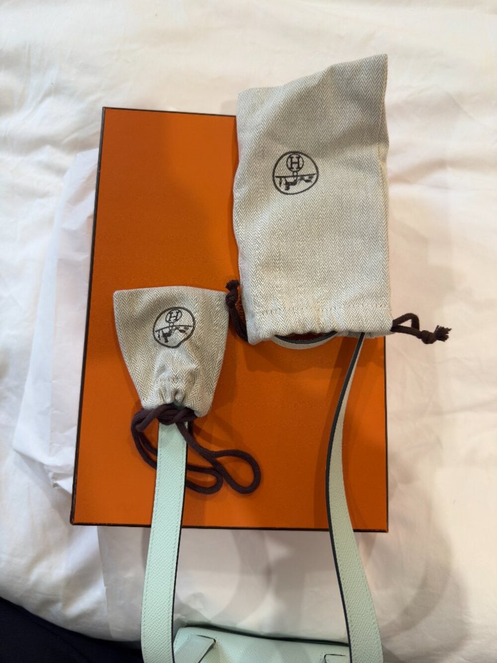 NWOT - Hermes Della Cavalleria Mini Vert Peppermint Epsom Leather Crossbody Bag - Picture 10 of 15